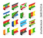 Flags of the World, Africa, set 3 vector illustration