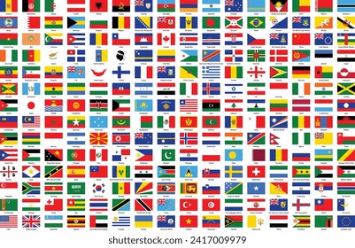 Banderas del mundo. Gran colección de Banderas Nacionales de los Países Mundiales. En orden alfabético