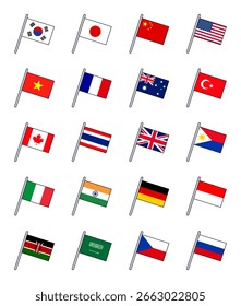 Bandeiras do mundo Uma coleção de bandeiras nacionais