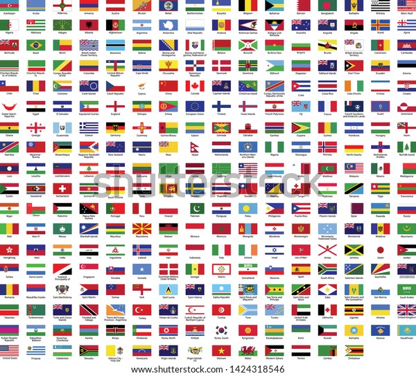 Flags World Collection Sorted By Continents Stock Vector (Royalty Free ...
