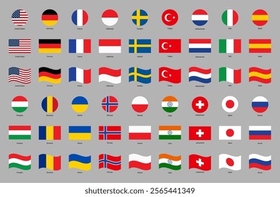 Flags of the world. Collection of flags. World flags. Vector icons