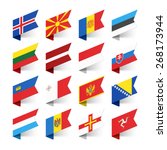 Flags of the World, Europe, set 3 vector illustration 