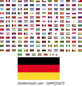 flags of the world. world flag vector illustration. rectangle design. square design. sample image germany