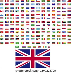世界の国旗 世界の国旗のベクター画像イラスト 長方形のデザイン 正方形のデザイン サンプル画像イギリス のベクター画像素材 ロイヤリティフリー
