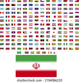 flags of the world. world flag vector illustration. rectangle design. square design. sample image iran