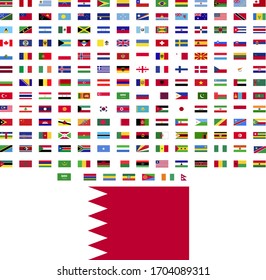 flags of the world. world flag vector illustration. rectangle design. square design. sample image Bahrain