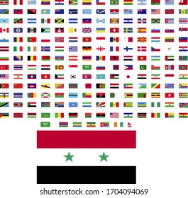 banderas del mundo. ilustración vectorial de bandera mundial. diseño rectangular. diseño cuadrado. imagen de ejemplo de Siria