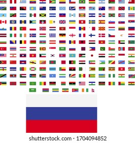 flags of the world. world flag vector illustration. rectangle design. square design. sample image Russia