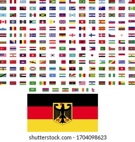 Flags Of The World. World Flag Vector Illustration. Rectangle Design. Square Design. Sample Image West Germany