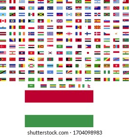 flags of the world. world flag vector illustration. rectangle design. square design. sample image Hungary