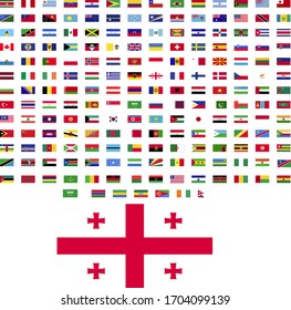 flags of the world. world flag vector illustration. rectangle design. square design. sample image Georgia