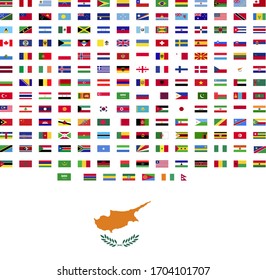 flags of the world. world flag vector illustration. rectangle design. square design. sample image Cyprus