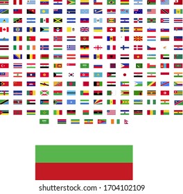 flags of the world. world flag vector illustration. rectangle design. square design. sample image Bulgaria