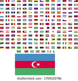 flags of the world. world flag vector illustration. rectangle design. square design. sample image Azerbaijan