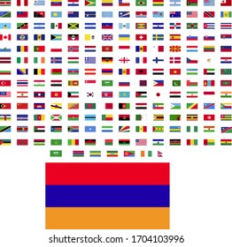 flags of the world. world flag vector illustration. rectangle design. square design. sample image Armenia