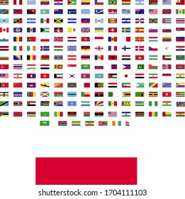 flags of the world. world flag vector illustration. rectangle design. square design. sample image Poland