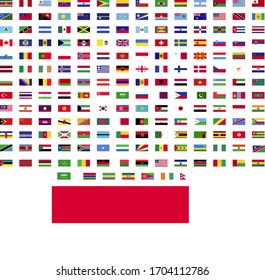 flags of the world. world flag vector illustration. rectangle design. square design. sample image Monaco