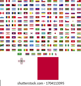 flags of the world. world flag vector illustration. rectangle design. square design. sample image Malta
