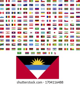 flags of the world. world flag vector illustration. rectangle design. square design. sample image Antigua and Barbuda