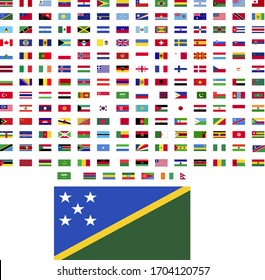 flags of the world. world flag vector illustration. rectangle design. square design. sample image Solomon Islands