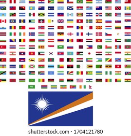 flags of the world. world flag vector illustration. rectangle design. square design. sample image Marshall Islands