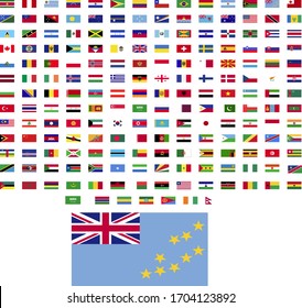 flags of the world. world flag vector illustration. rectangle design. square design. sample image Tuvalu