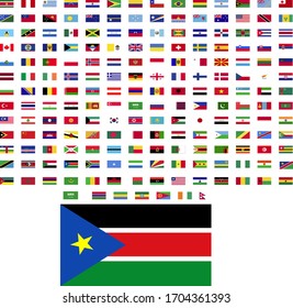 flags of the world. world flag vector illustration. rectangle design. square design. sample image South Sudan
