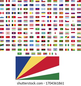 flags of the world. world flag vector illustration. rectangle design. square design. sample image Seychelles