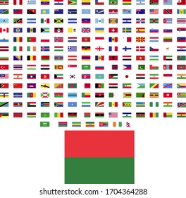 flags of the world. world flag vector illustration. rectangle design. square design. sample image Madagascar