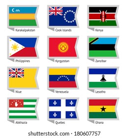 Flags of world, flat vector illustration. Set number 16