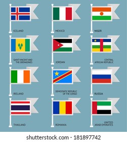 Flags of the world, flat vector illustration. Set number 08
