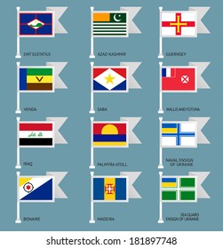 Flags of the world, flat vector illustration. Set number 17