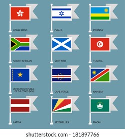 Flags of the world, flat vector illustration. Set number 10
