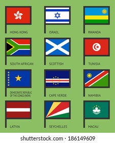 Flags of the world, flat vector illustration. Set number 10