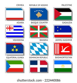 Flags of world, flat vector illustration. Set number 16