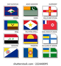 Flags of world, flat vector illustration. Set number 17