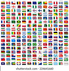 Flags of world, flat vector illustration, set (october 2014)