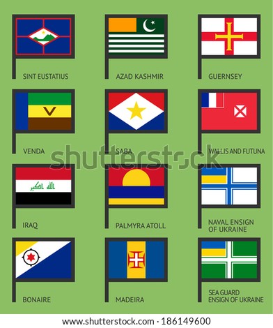 Flags of the world, flat vector illustration. Set number 17