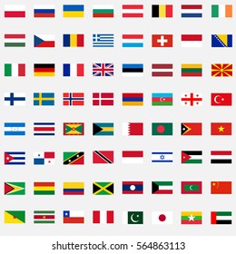 Flags World Large Set Countries Flags Stock Vector (Royalty Free ...