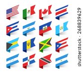 Flags of the World, North America, vector illustration