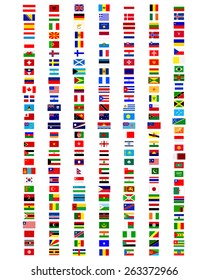 flags of the world on a white background