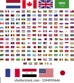 flags of the world. rectangle design. square design.