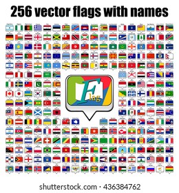 flags of the world, round icons, Lithuania, Luxembourg, Malta, Netherlands, Poland, Portugal, Romania, Slovakia, Slovenia, Finland, France, Republic, UK, vector illustration