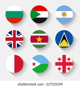 Flags of the world, set 08 with shadow svg