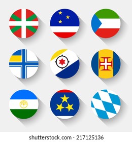 Flags of the world, set 10 with shadow