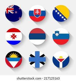 Flags of the world, set 19 with shadow