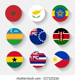 Flags of the world, set 24 with shadow