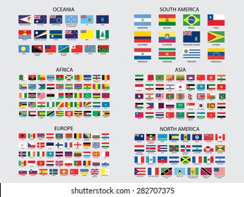 Flags of the world set illustration