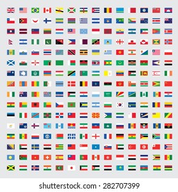 Flags of the world set illustration