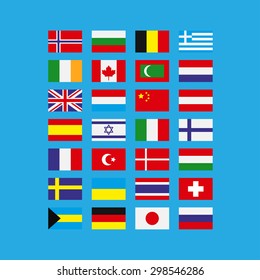  Flags of the world. Simple vector flags of the countries.
